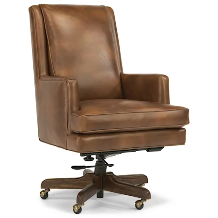 Casual Leather Office Chair with Track Arms